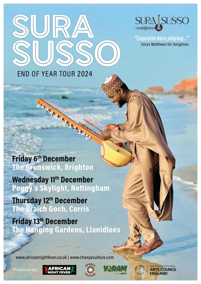 Sura Susso 2024 tour poster Kora on the beach